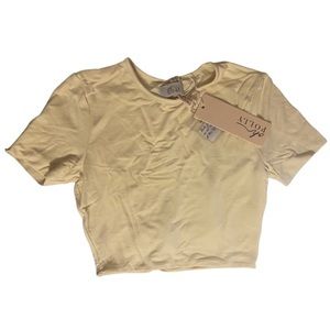 Oh Polly Cream color fitted crop top size US 6, UK 10. RUNS SMALL.